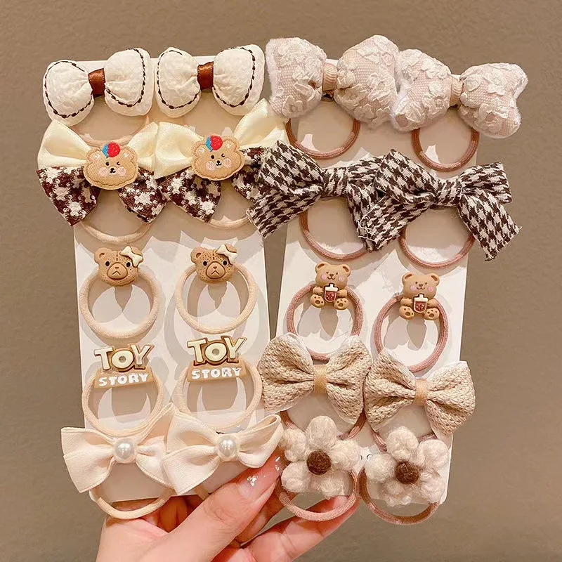 Baby Cartoon Hair Band 10Pcs/Set Girls Cute Bow Hair Ties Princess Elastic Rubber Bands Headbands Kids Accessories hair ties,hair bands,hair accessories,hair headband accessories,baby headband set