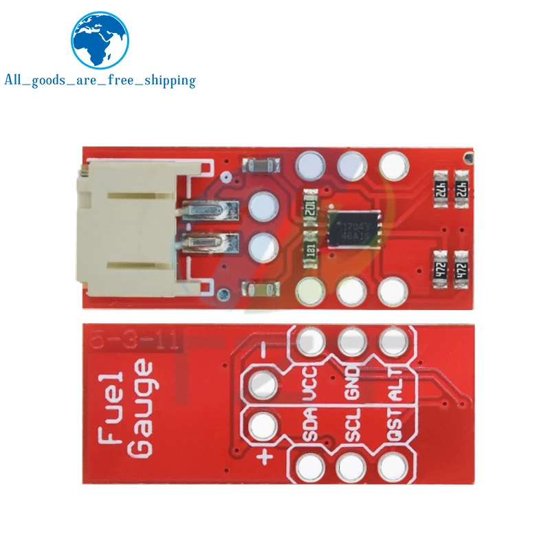TZT 1/2PCS LiPo-Kraftstoffanzeige Lithium-Batterie-Erkennungsmodul A/D-Konvertierung IIC MAX17043