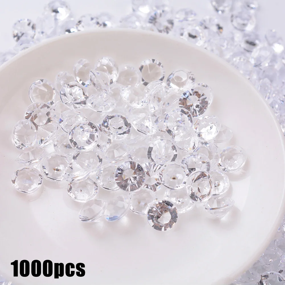 1000pcs Mixed Transparent Acrylic Gems Ice Grains Artificial Ice Cubes Vase Fillers Wedding Party Decorations 3-