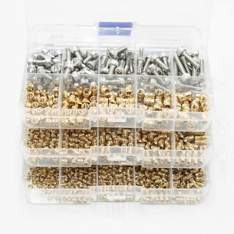 Heat Insert Nut Brass and Stainless Steel Hex Socket Screw Hot Melt Embed Thread Inserts Nuts Soldering Iron Tip 3D Printer