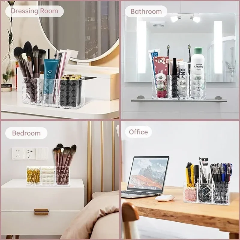1PC Clear Acrylic Makeup Brush Holder Desk Cosmetic Organiser Lipstick Brush Storage Lipstick Brush Storage Holder 4