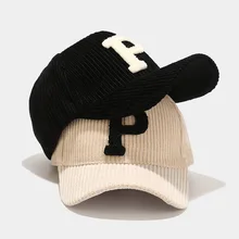 

Winter Warm Baseball Caps Letter P Embroidered Men's Women's Visor Caps 2021 New Winter Snapback Caps for Male Female