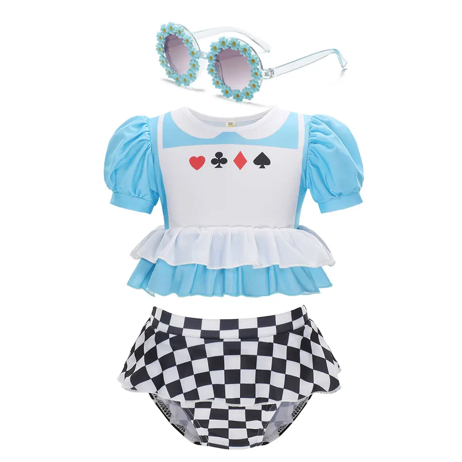 thumbnail image 1 of Bañador de dos piezas para niñas de 2 a 10 años, traje de baño de estilo princesa Disney, Bikini de verano, 2024, 1 of 5
