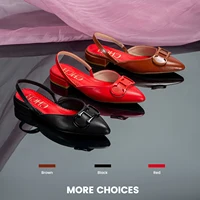 CHCH Women's Sandals 2024 New Black Pointed Flat bottomed loafers Simple Black Business Women's Shoes - Image 5