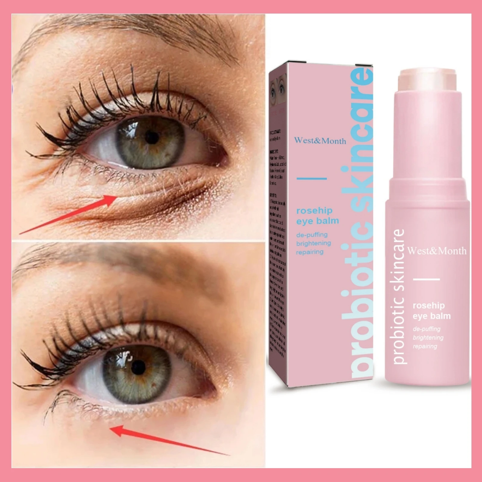 

Anti-wrinkle Eye Cream Stick Hyaluronic Acid Anti Puffiness Dark Circles Eye Bags Remover Fade Fine Lines Moisturizing Skin Care