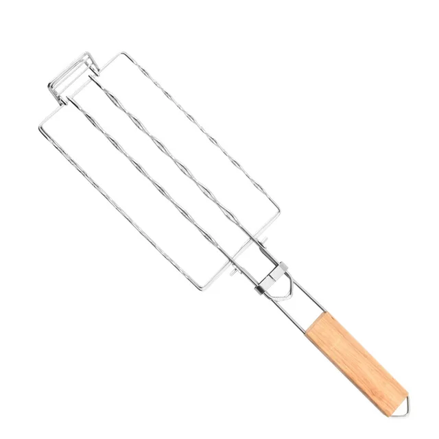 Wurschtgrill Mesh BBQ Tool 304 Edelstol Maisgrill eraushuelbar zesummeklappbar portabel Grill Mesh Clip Outdoor Picknick Barbecue_voghion.com