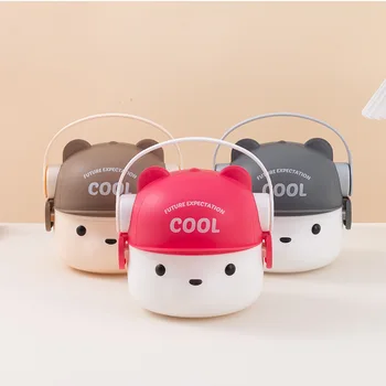 304 Stainless Steel Cute Style Lunch Box Portable Leakproof Design for Outdoor School Plastic Student Bento Box Microwave Safe 1