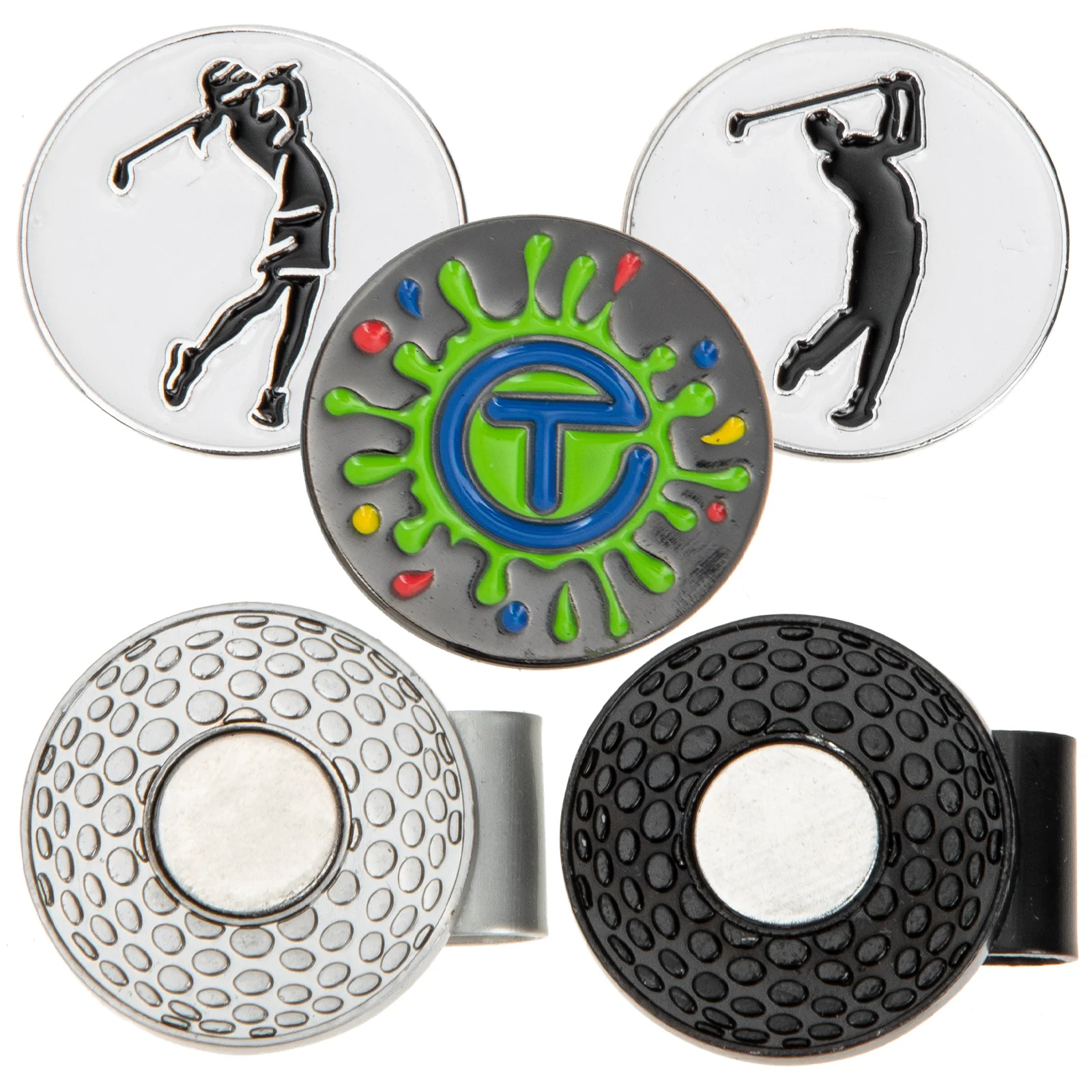 

5 Pcs Carry Golf Hat Clip Lovers Hats Wear- Resistant Marker Zinc Alloy Golfing Supply