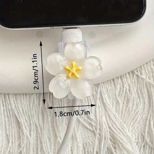 2pcs Cherry Blossom Cable Protector Cord Saver Sleeve Data Line Protection Kit For iPhone/Type-C Charging Interface - Image 4
