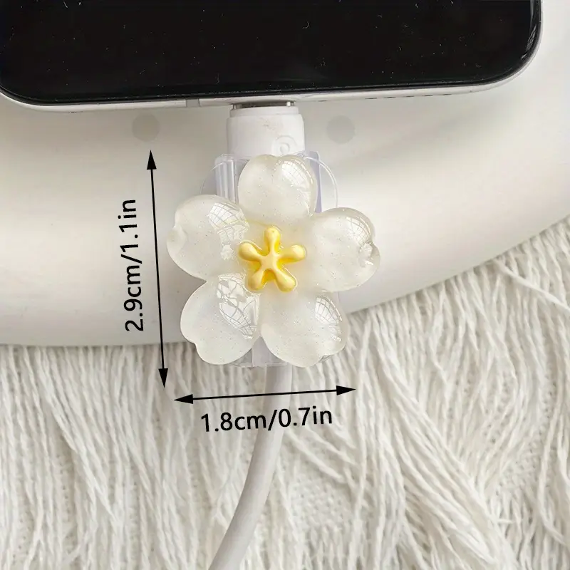2pcs Cherry Blossom Cable Protector Cord Saver Sleeve Data Line Protection Kit For iPhone/Type-C Charging Interface - Image 4
