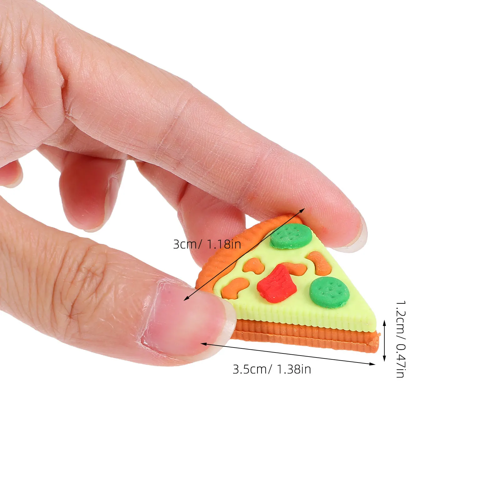 30Pcs 귀여운 삼각형 피자 지우개 미니 음식 학교 용품 교실 상품 어린이 보상 대량 파티 선물 대량 상품