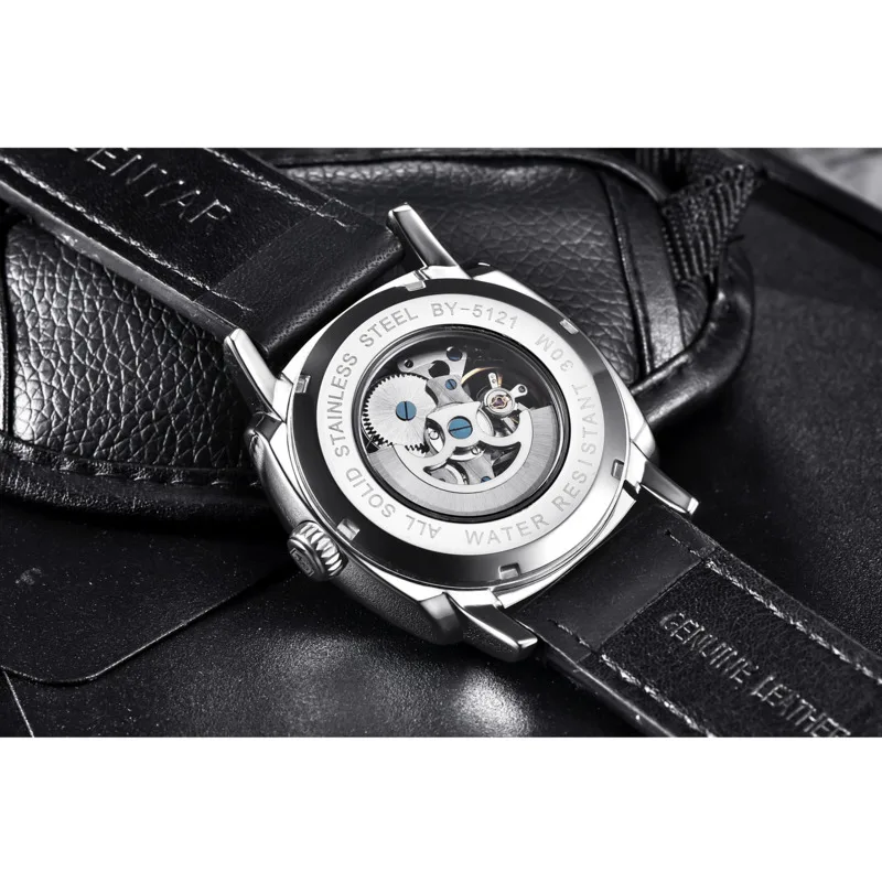 Watch For Men Luxury Skeleton Tourbillon Automatic Mechanical Watch 30M Waterproof Leather Strap Sports Male Clock Reloj Hombre