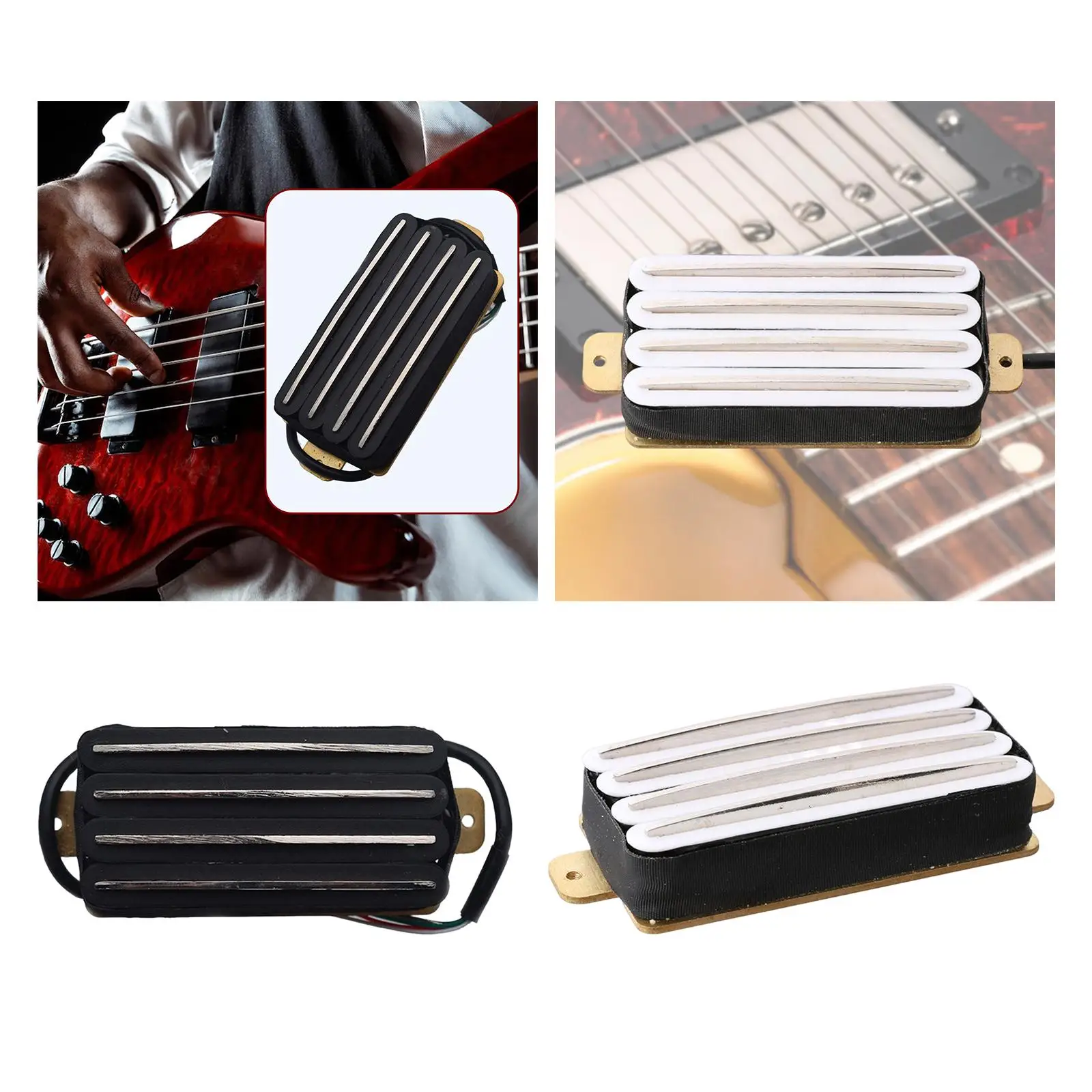

Electric Guitar Pickup Four Coil Durable Spare Parts Accessories Neck and Bridge Position