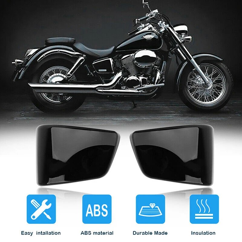 

Motorcycle Battery Side Fairings Cover Guard for Honda Shadow ACE VT400 VT750 VT 400 750 1997 1998-2002 2003 Chrome Gloss Black