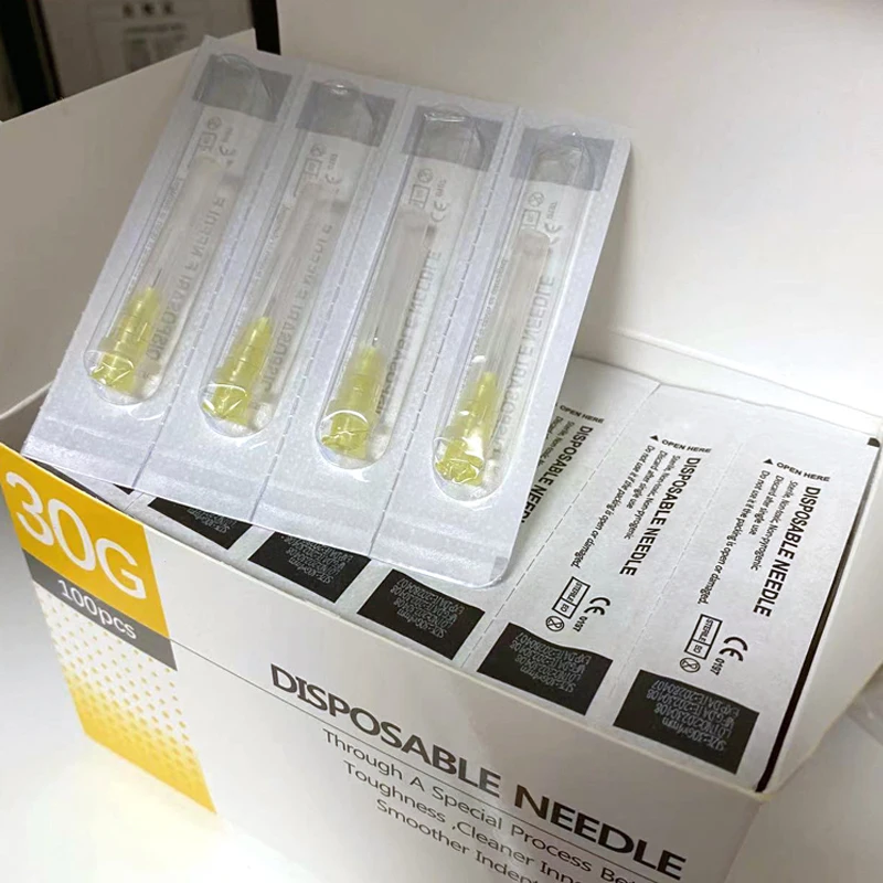 Eyelid Tools 100pcs Painless Small Needle 4/13/25mm 30G * 4mm 30G * 13mm 25mm Syringes Needles