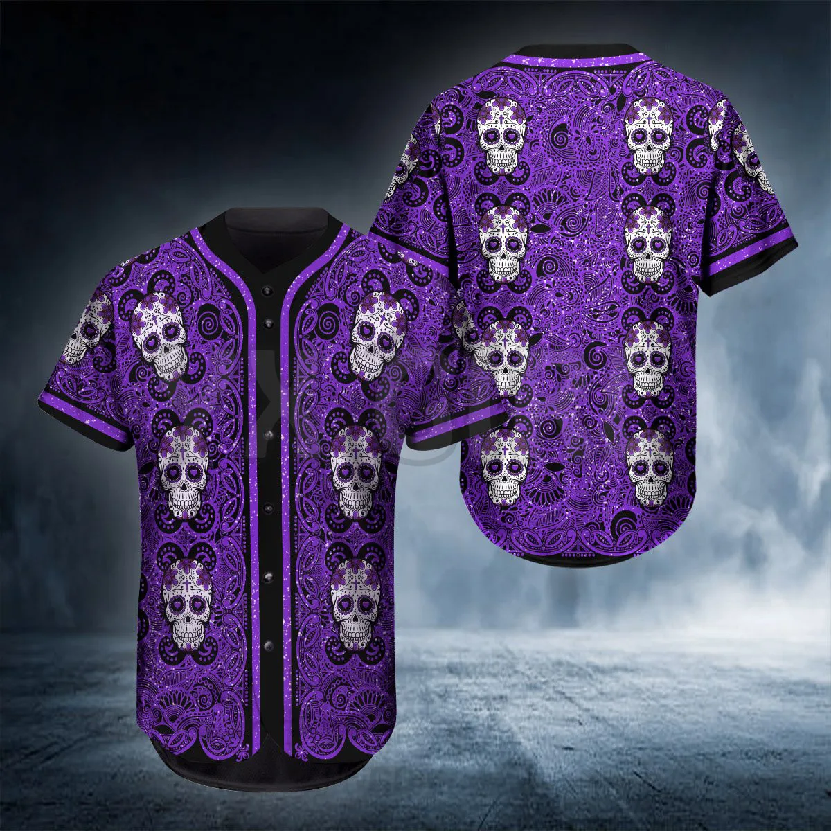 Skull Baseball Jersey Shirt Us Size Love Skull Gift 3D Printed Men's Shirt Casual Shirts hip hop Tops