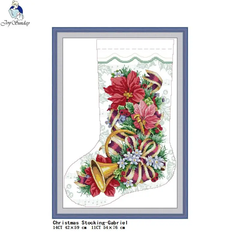 Christmas Stocking Cartoon Counted Cross Stitch 11CT 14CT Cross Stitch Set  Wholesale Cross-stitch Kit Embroidery Needlework