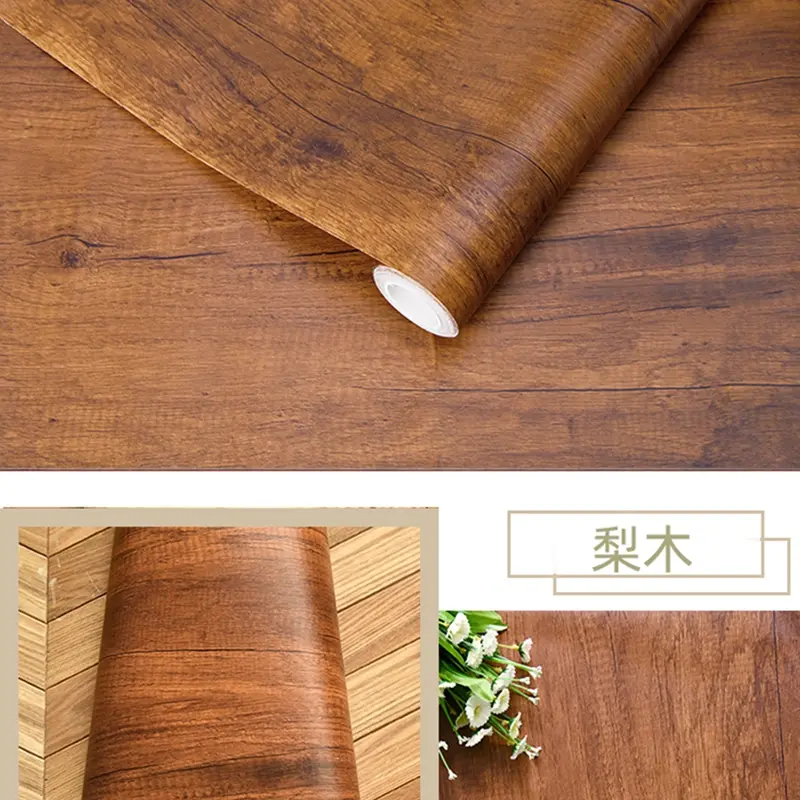 Wood Grain DIY Sticker PVC Self Adhesive Waterproof Wallpapers Renovation Furnitures Wall Stickers Home Decor Sticky Paper Decal - Image 20