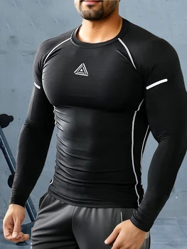 T-shirt sportiva a maniche lunghe da uomo