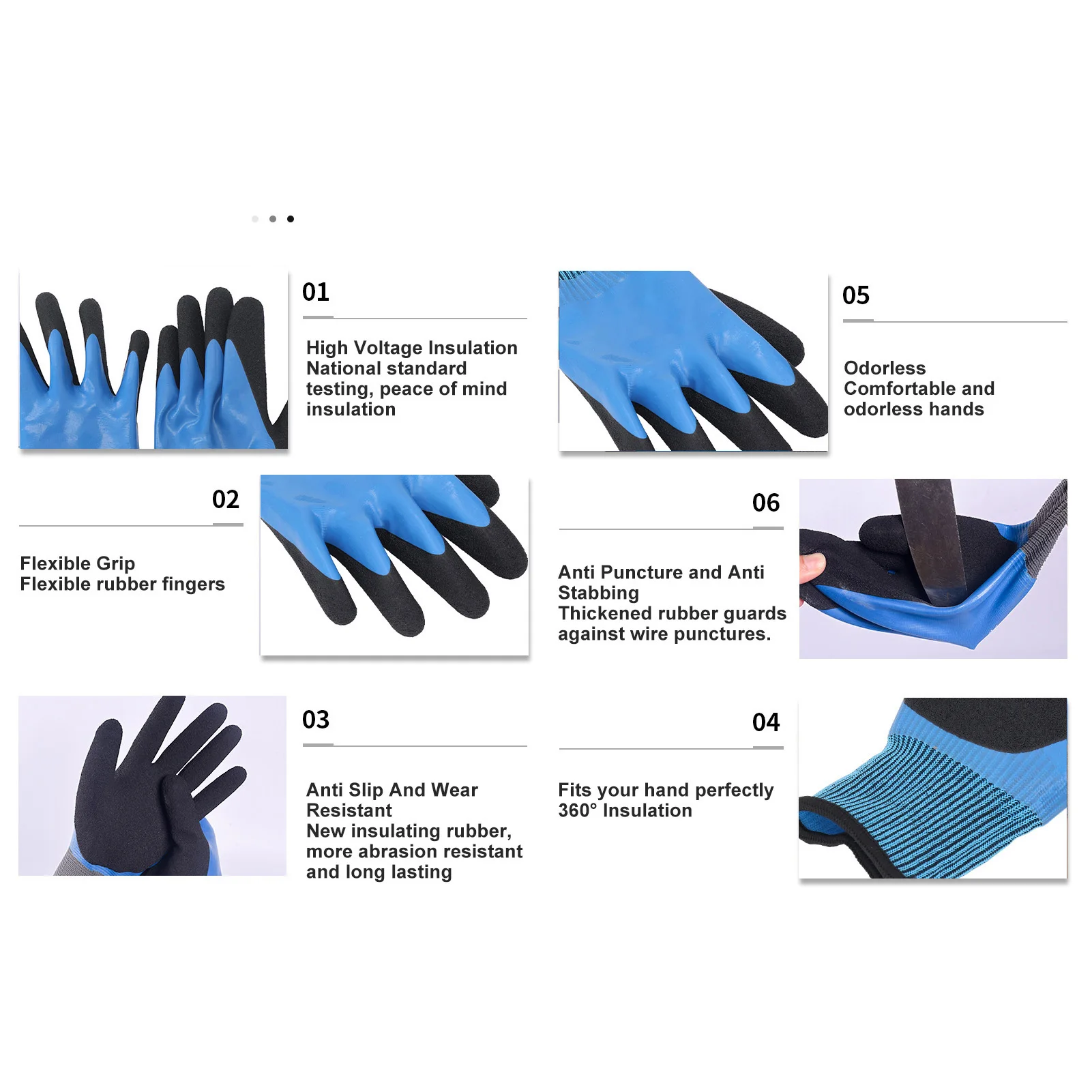 Insulation Work Gloves 1000V Voltage Resistant 360&deg; Electrical Insulated Gloves for Electrician work gloves protective gloves insulating gloves