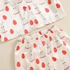Adorable Toddler Easter Pajama Set with Bunny and Chick Print Short Sleeve Button-up Tops and Long Pants 2 Piece Sleepwear 2