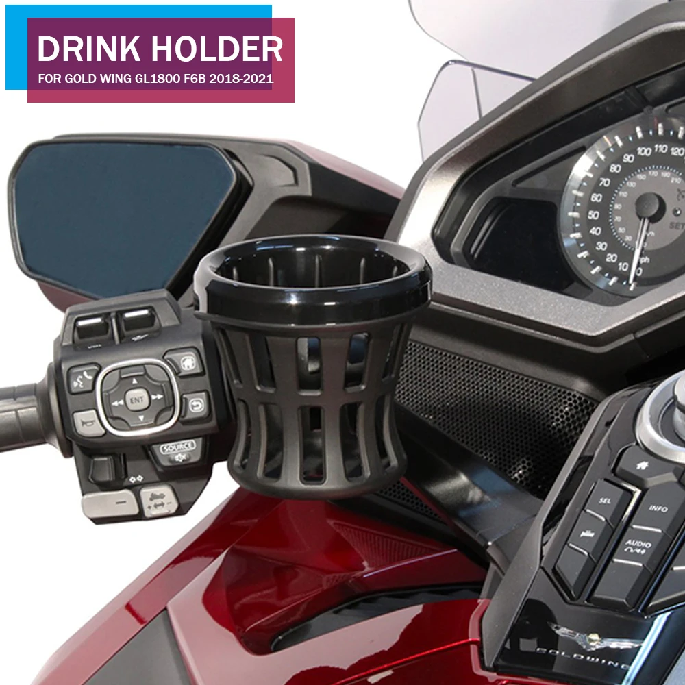 

For Honda Gold Wing GL 1800 GL1800 F6B 2018-2021 Motorcycle Passenger Water Bottle Drinking Drink Cup Mesh Basket Holder Bracket