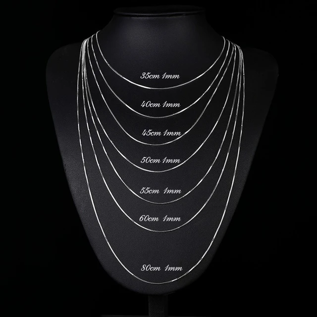 1.2mm 40-75cm Thin 925 Sterling Silver Chopin Chain Necklace Women Mens  Italy Jewelry Kolye Collares Collane Collier Ketting 1mm - Necklaces -  AliExpress