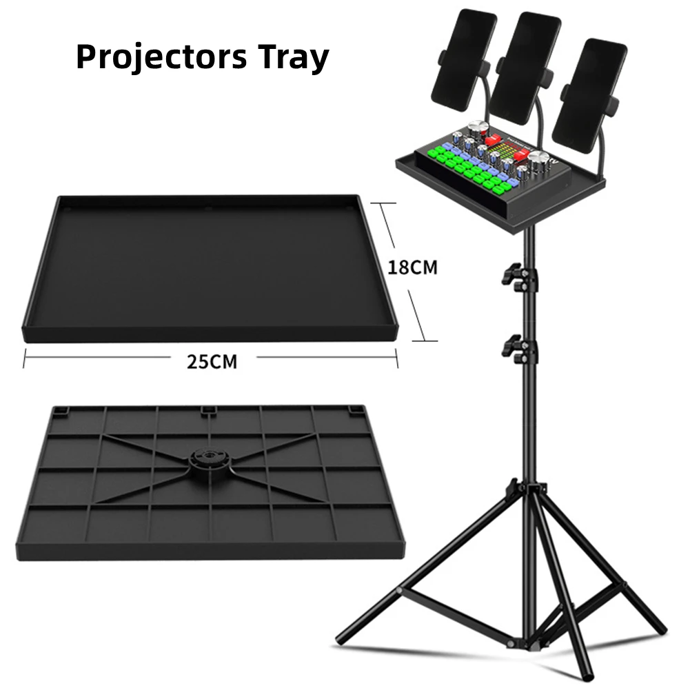 

2Pcs Projectors Trays Tripod Stand Sound Card Platform Holder 1/4in Screw Adapter Black Electric Instrument Accessories