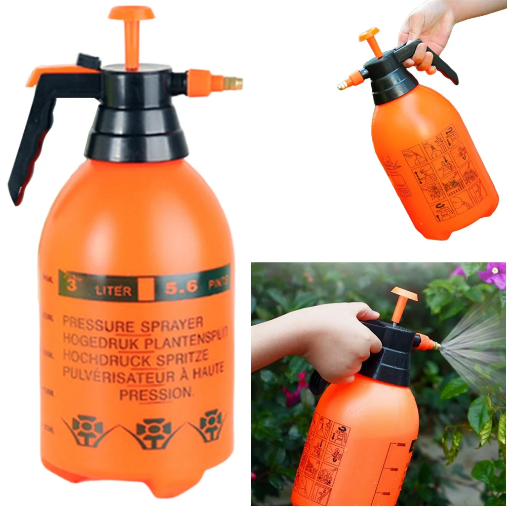 3L Manual Pump Bottle Portable Hand Operated Pressure Spray Bottle Watering Can for Plant Flowers Lawn and Garden Care/ Watering