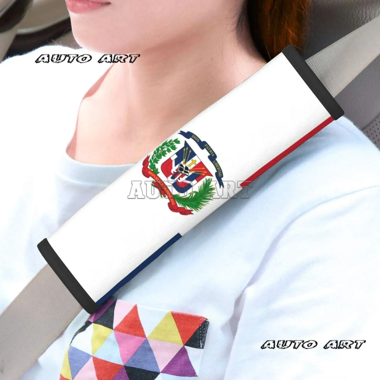 Dominican Republic Flag 2 PCS Car Seat Belt Pad Cover for Adults, Suitable for Car Seat Belt Backpack Shoulder Bag