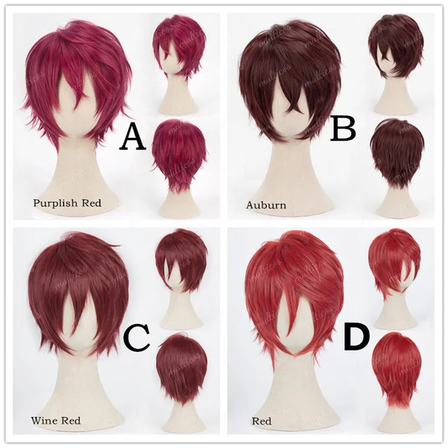 48 Colors Short Straight Layered Shaggy Synthetic Wigs Heat Resistant