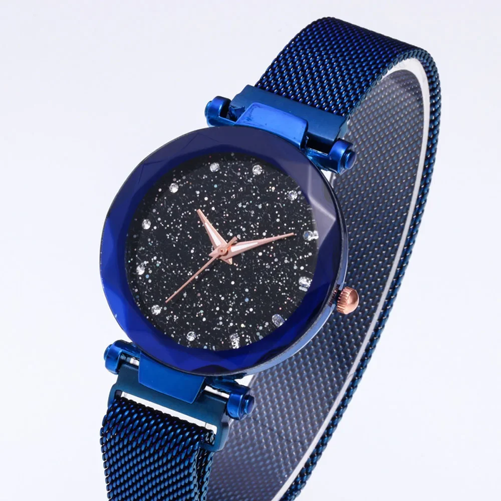Luxury Magnetic Starry Sky Watch for Women Crystal Analog Quartz Wristwatches Ladies  For Gift Clock 4