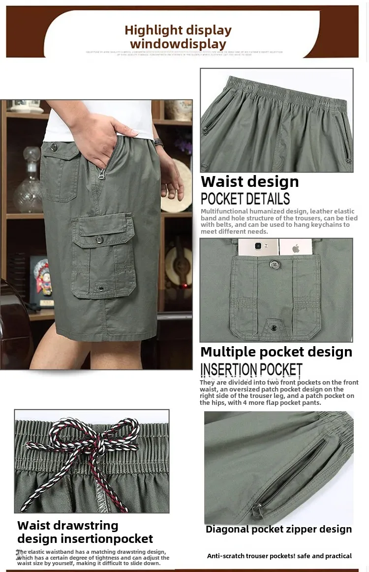 Vintage Style Cargo Shorts for Men