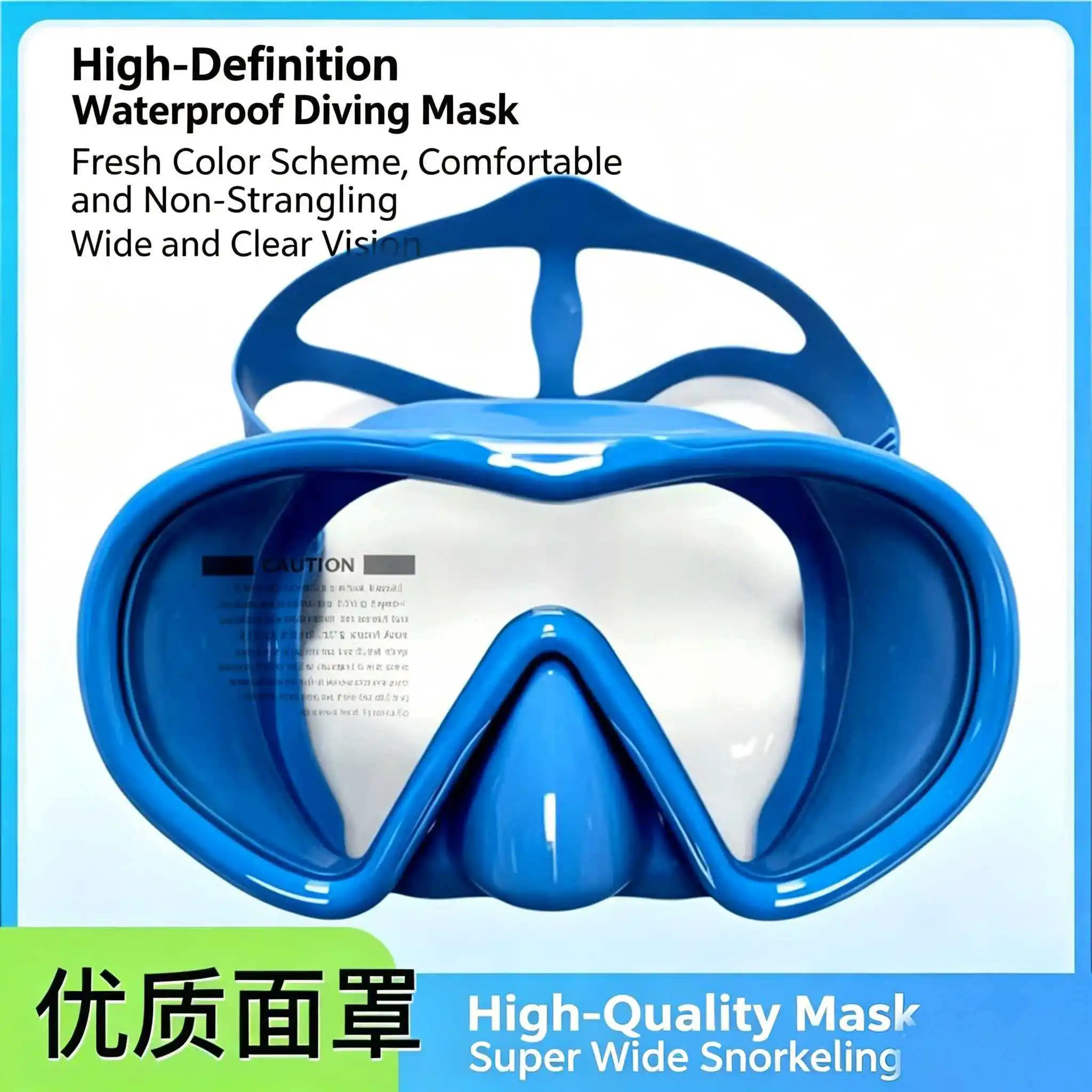 Snorkel Diving Mask Swimming Goggles Silicone Skirt Scuba Mask With Colorful Lens Tempered Glass Wide View For Adult Youth