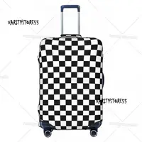 Black And White Checkered Travel Luggage Cover Washable Geometric Checkerboard Suitcase Cover Protector Fit 18-32 Inch 1