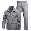 Summer Cargo Work Suit Men Thin Multiple Pockets Shirts Jacket + Trousers Tactical Military Cotton Breathable Cotton 2pcs Sets 6