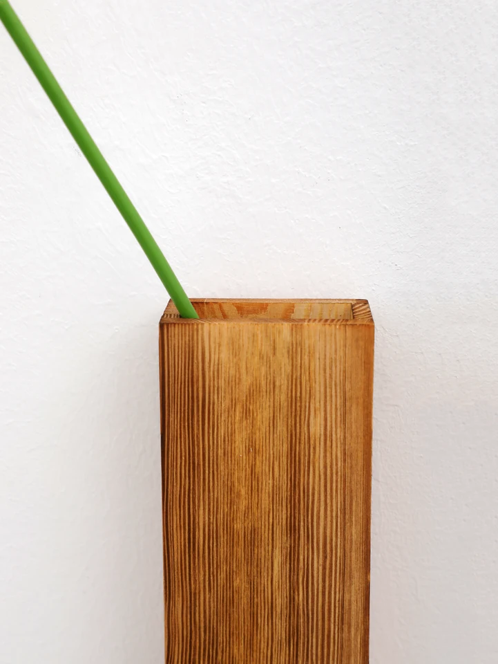 Cyiecw Set di 3 Vasi da Parete in Legno, Fioriere da Parete Moderna con Motivo Geometrico
