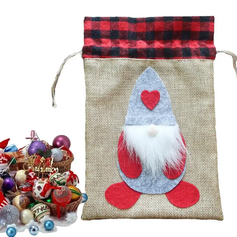 

Милая безликая кукла на шнурке, сумка из натуральной мешковины, Женская Подарочная сумка с рисунком