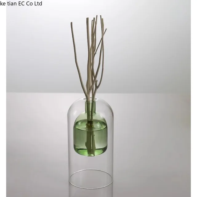 Bouteille d'aromathérapie en verre de rotin sans feu, diffuseur d'huile de parfum essentiel vide, décoration de salon, couleur double petit vase 5