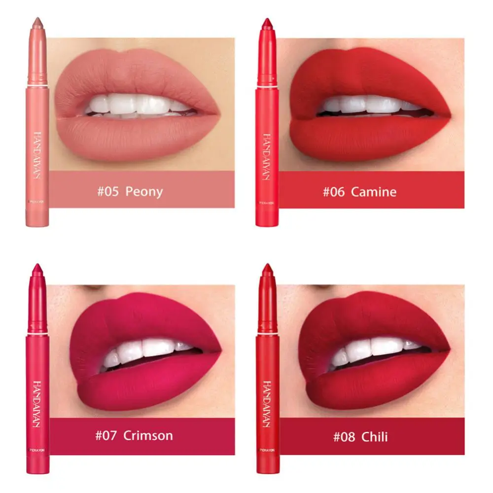 12Colors Velvet Matte Lipstick Waterproof Long Lasting Non-stick Cup Lipstick Pen Lip Liner Pencil Makeup Lip Tint Cosmetics 5