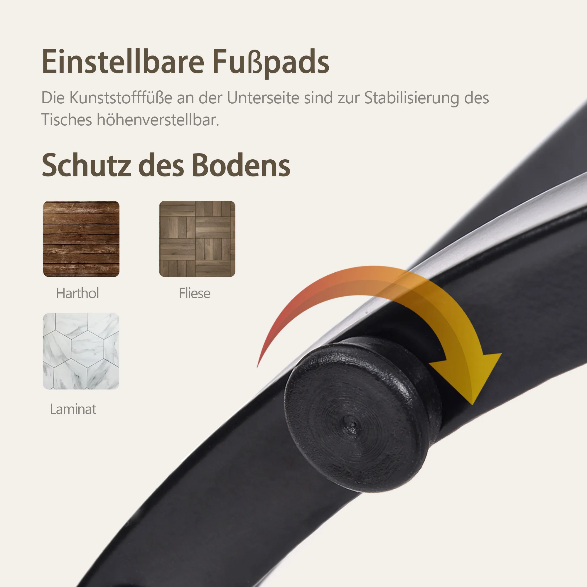 KOMHTOM Runder Couchtisch 2er Set Braun, Geschachtelter Beistelltisch Satz für Wohnzimmer – Detail 5