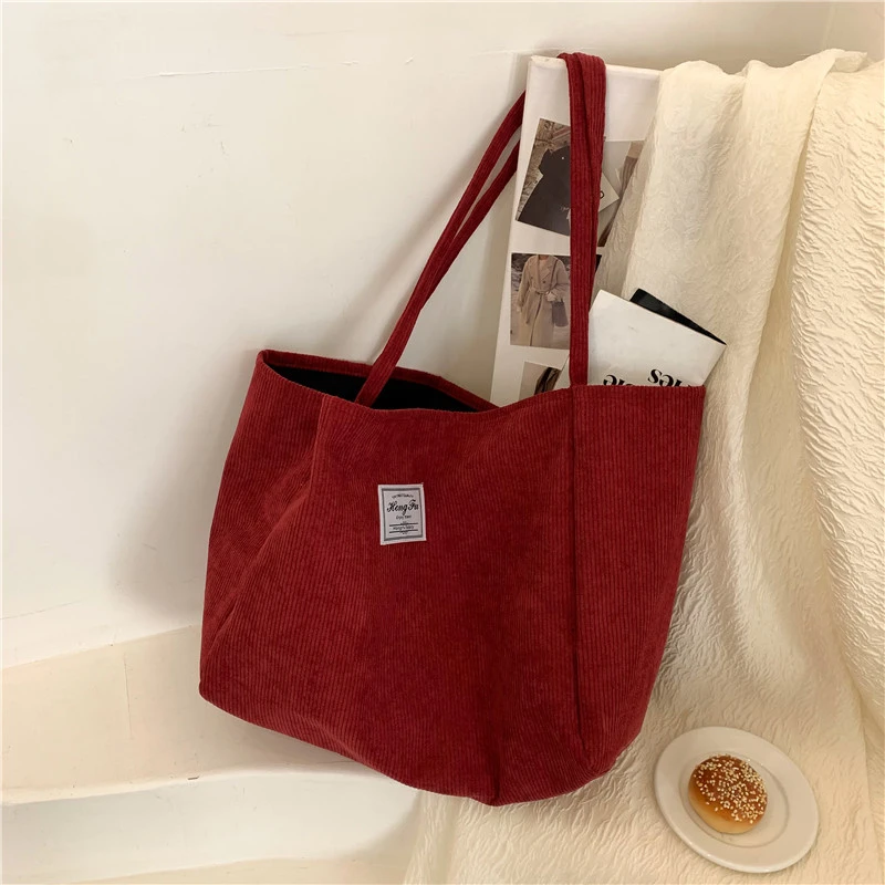 makeup bag Tote Women's Shoulder Bag Large Capacity Corduroy Winter  Soft Simple Travel korean Shopper Luxury Bag Woman Designer Handbags keychain wallet