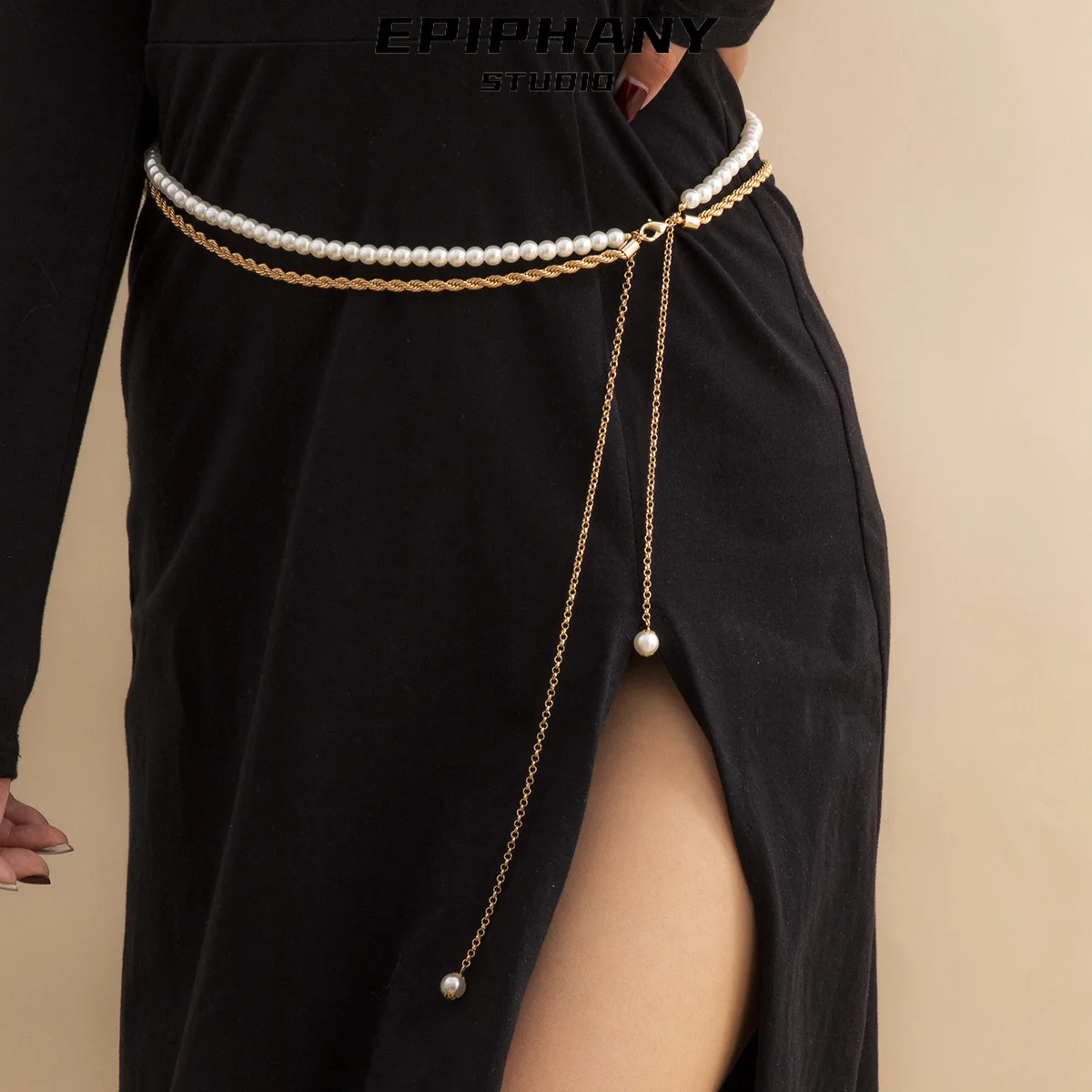 

Simple Retro Multi-layer Body Chain Female Casual Joker Pearl Dress Waist Belly Charm Para Mujer Sweater Link