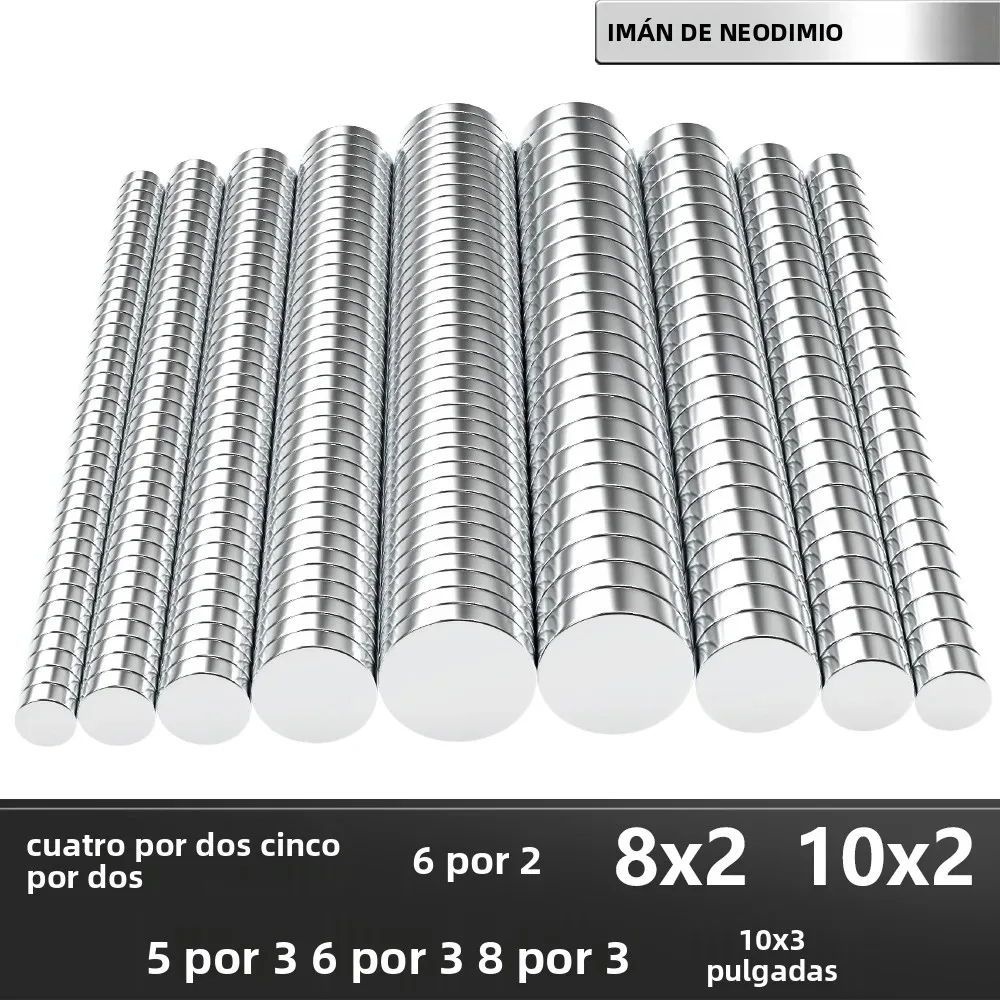 4x2 5x2 6x2 6x3 10x2 10x3mm N35 imán de neodimio súper fuerte redondo NdfeB potente imán magnético permanente para refrigerador