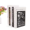 Hollow-out Metal Bookends Hourglass Design Metal Bookends for Home Office Decorative Book Stoppers Book Holders 4