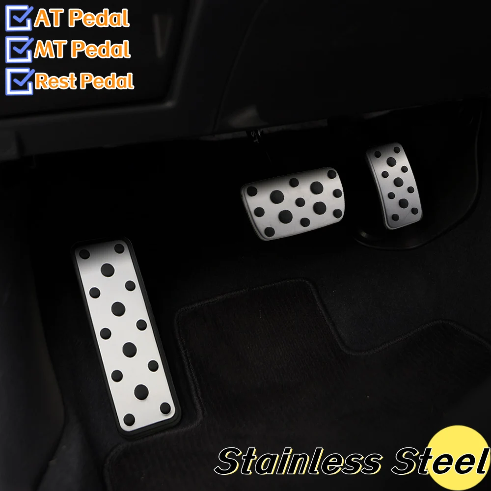Pedal Cover Stainless Steel Pedal Cover Stainless Steel Auto Pedal Cover for Subaru XV 2012-Forester 2006-Impreza 2006 2015 AT MT Car Pedals