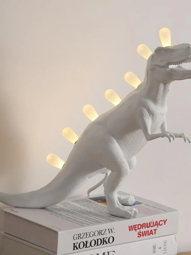 Lamparas De Mesa De Diseno Italiano Per Dormitorio, Lampara De Escritorio De Dinosauro T-Rex De Resina, Accessori Di Luz Led