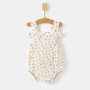 مجموعة ملابس أطفال حديثي الولادة من AYNIGIELL، بلوزة بحمالة للأطفال بعمر 0-18 شهرًا + سروال مثلث، فستان بناتي من القطن الخالص 5