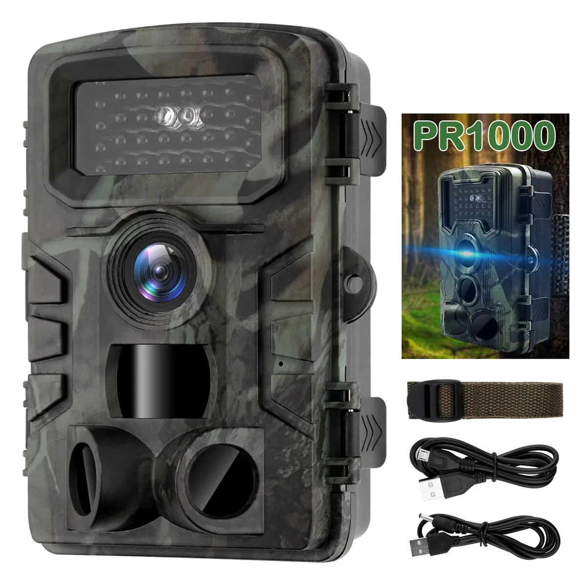 Hunting Trail Camera 58MP IP66 PR700 HD Game Night Vision Motion Activated Trigger Security Cameras Outdoor Wildlife Photo Traps trail camera