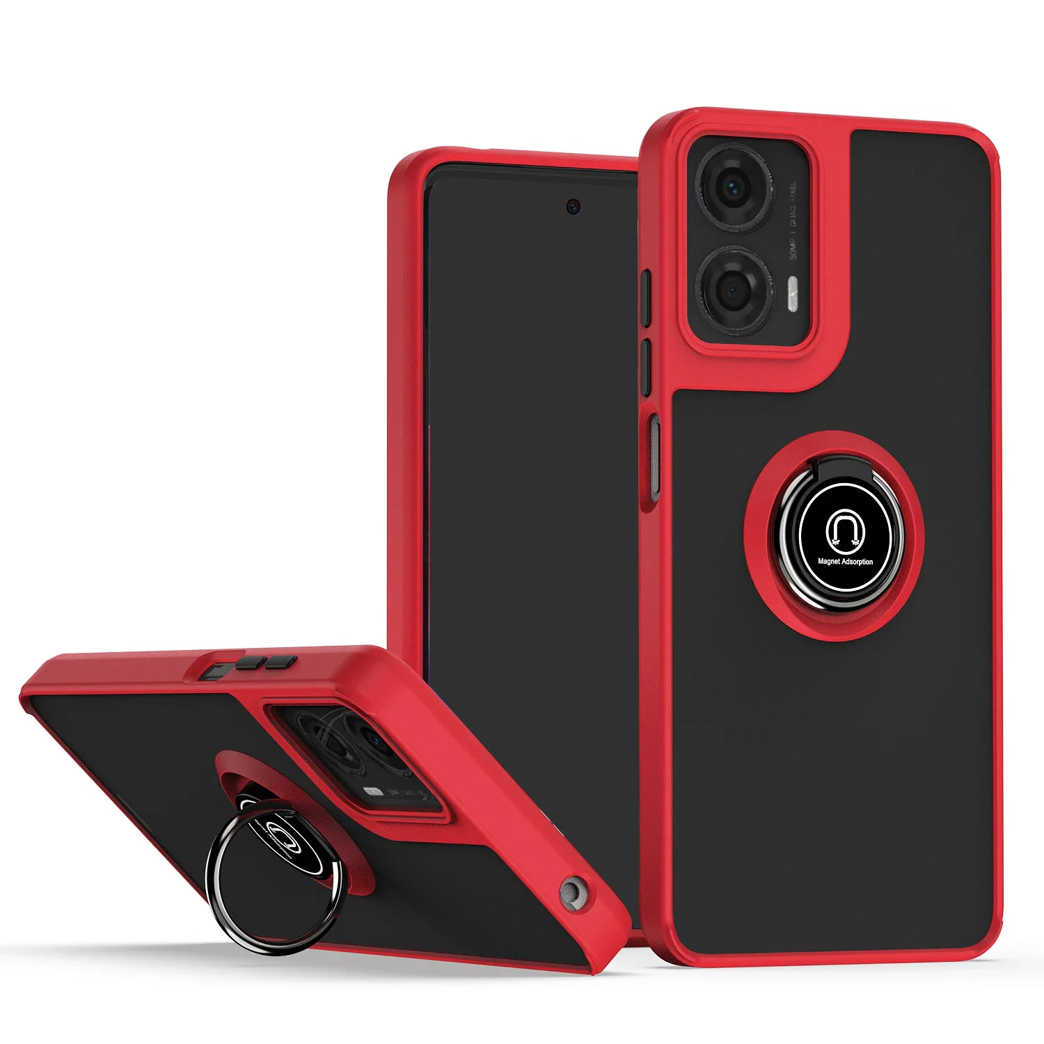 Magnetic Ring Matte Phone Case with Enhanced Design